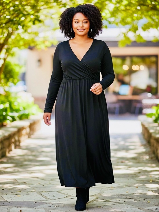 Joe Fresh Dresses & Skirts - Joe Fresh Black Long Sleeve Wrap Maxi Dress